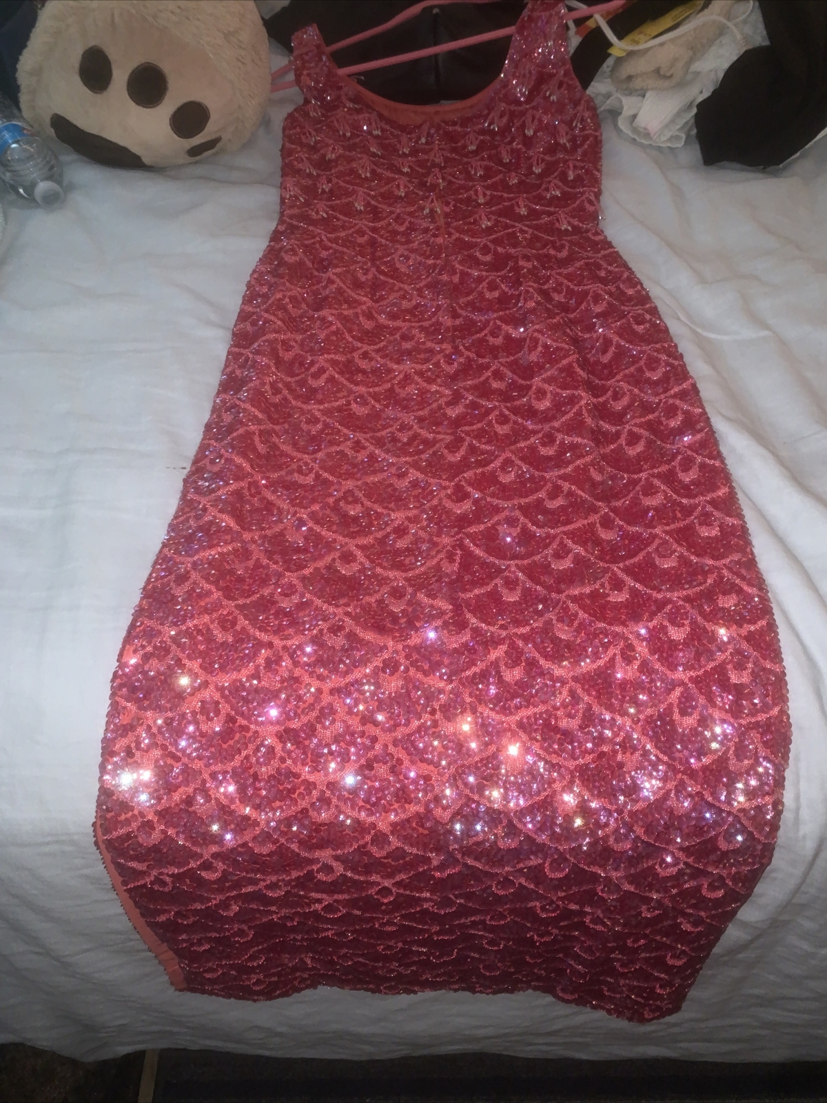 JO RO IMPORTS 1950’s Pink Floral Beaded Gown Size 8