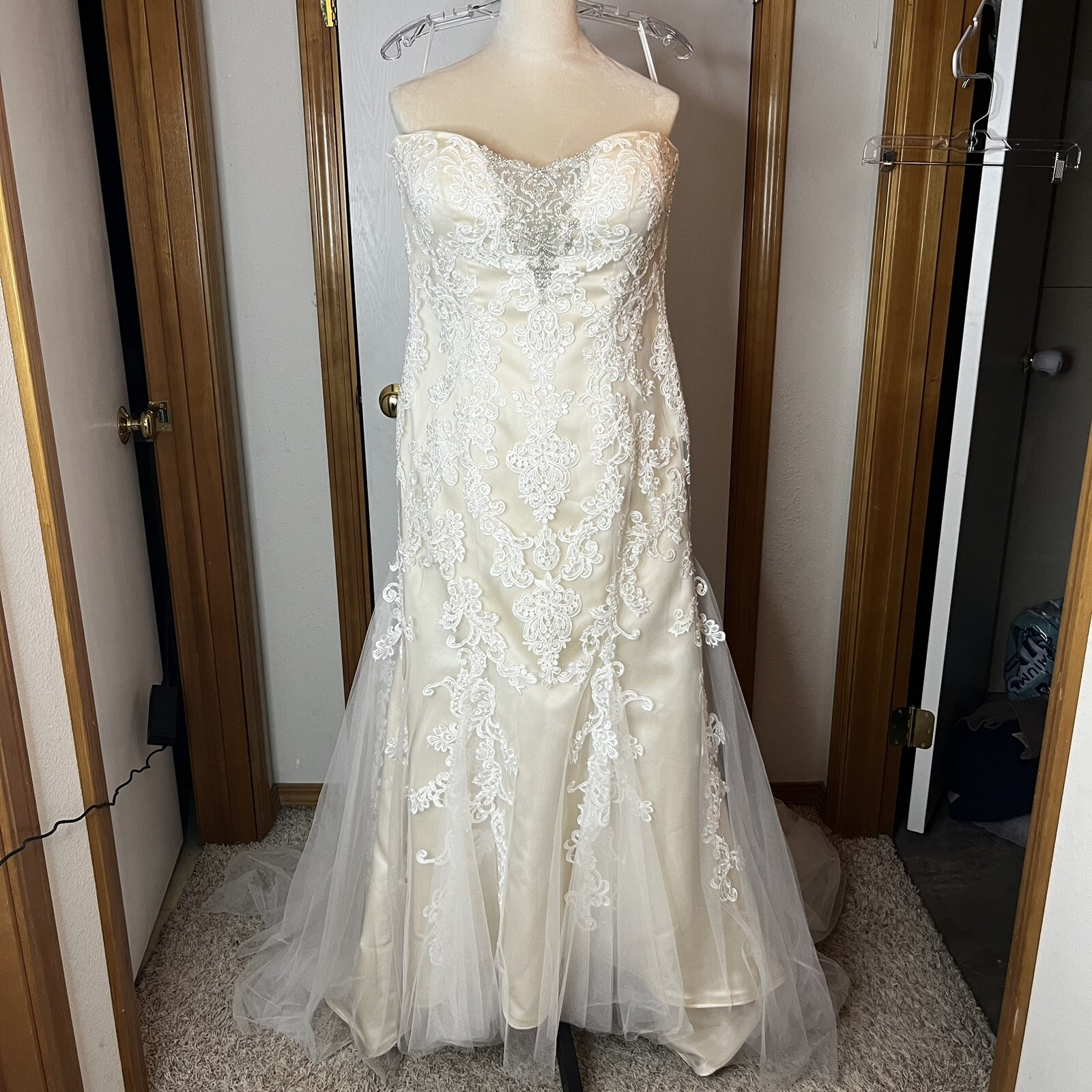 Casablanca Bridal Gown Lotus In Champagne / Ivory/ Silver Size 18 Style 2242