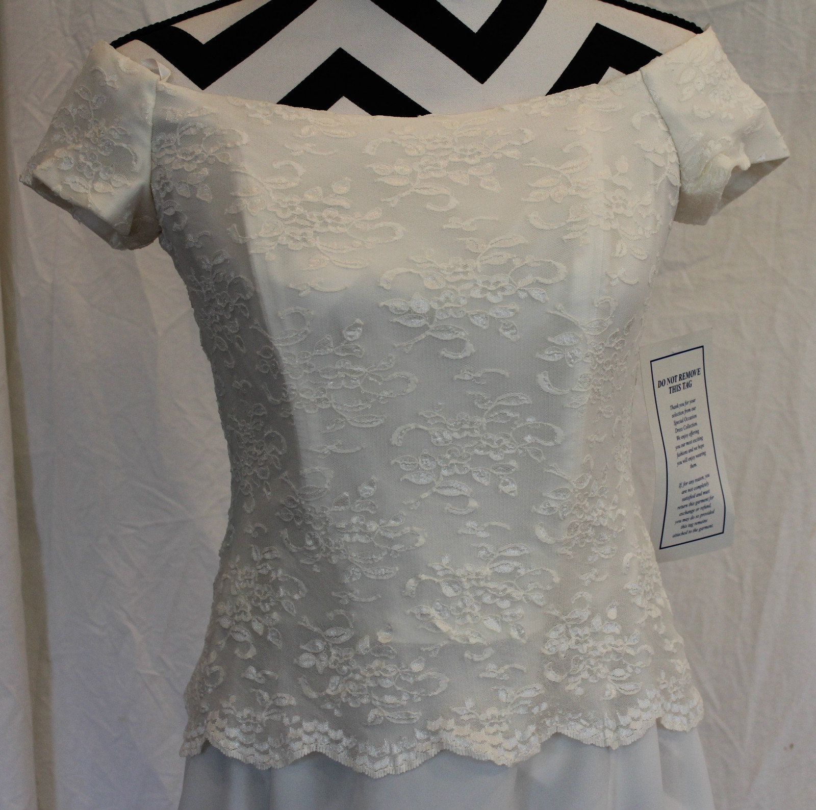 CHADWICK’S Ivory Lace Off Shoulder Wedding Formal Dress Sz 6P NWT #CB1-10