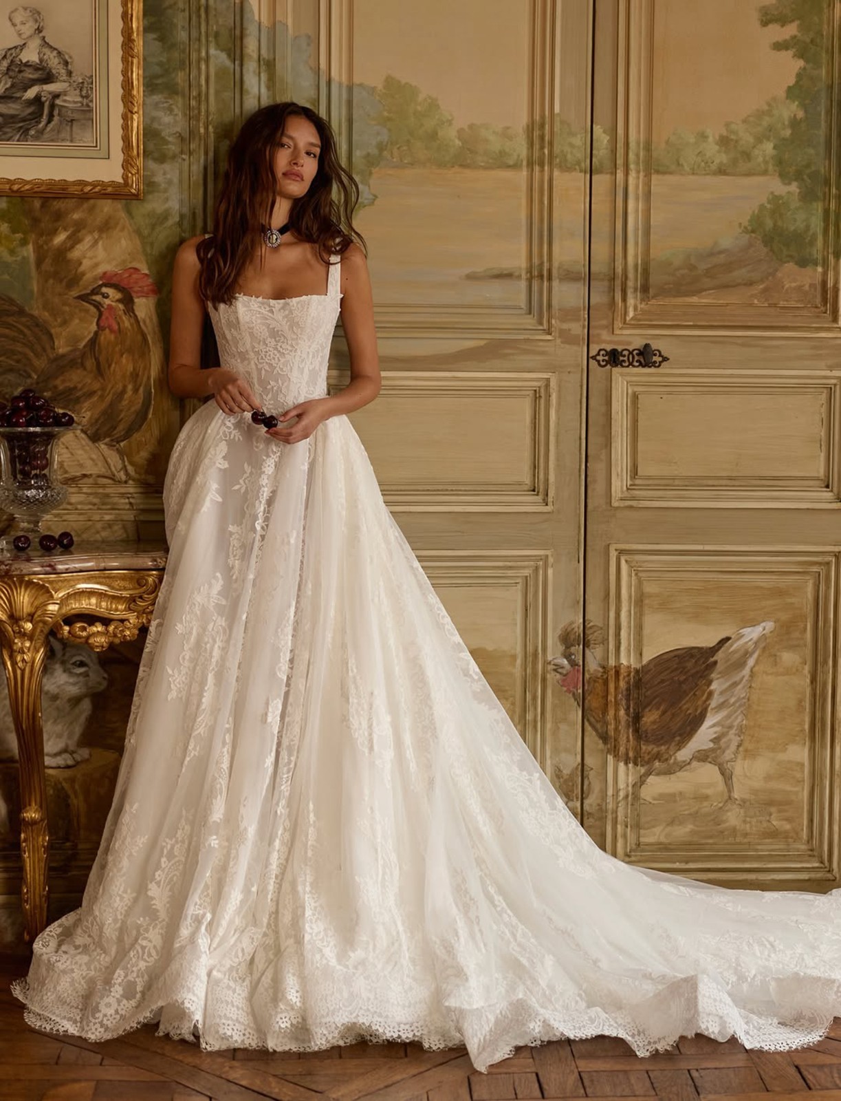 Princess lace wedding dress wedding dress 32-60 ivory ball gown with train