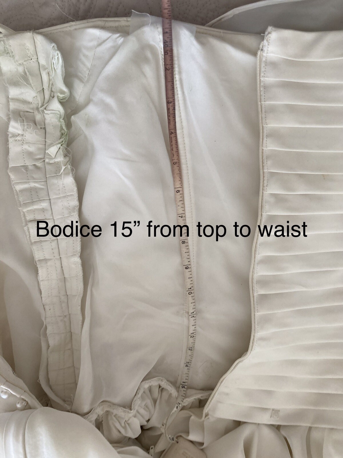 Oleg Cassini Wedding Gown Strapless Ivory Sz12 – Fits 5’2” Strapless Organza
