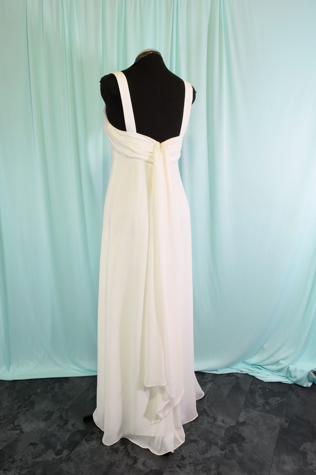 Off White Chiffon Wedding Formal Dress 12 NWOT