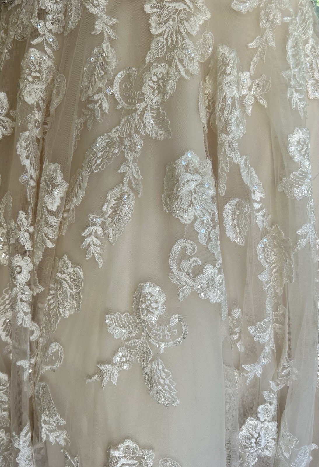 Allure Bridals Strapless Mermaid Wedding Dress Champagne Ivory Beaded Lace