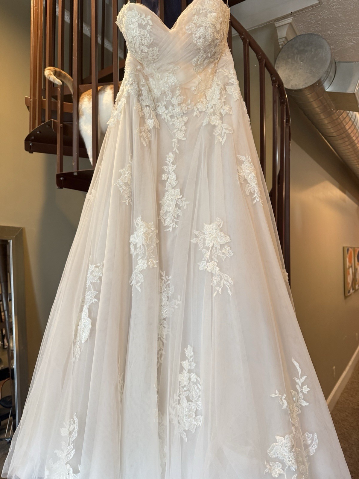 Morilee by Madeline Gardner A-Line Sweetheart Ivory Lace Tulle Dress 20