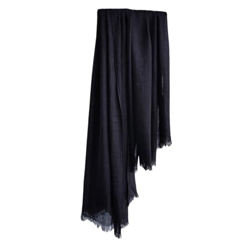 Lightweight Gauze Linen Feeling Shawl Wraps for Women Shawl Wraps – Black