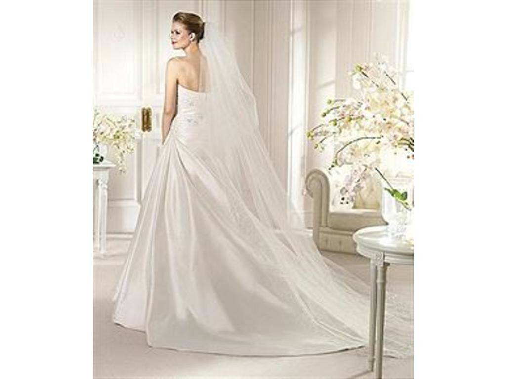 San Patrick Almeria Wedding Ball Gown Dress 14 Lace Taffeta Ruching Bling NWT