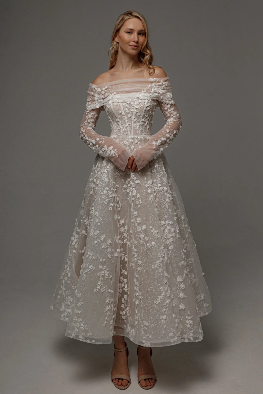 3D Lace Pearls Beaded Lace Wedding Dress Bridal Gown Custom made 2-28W Short