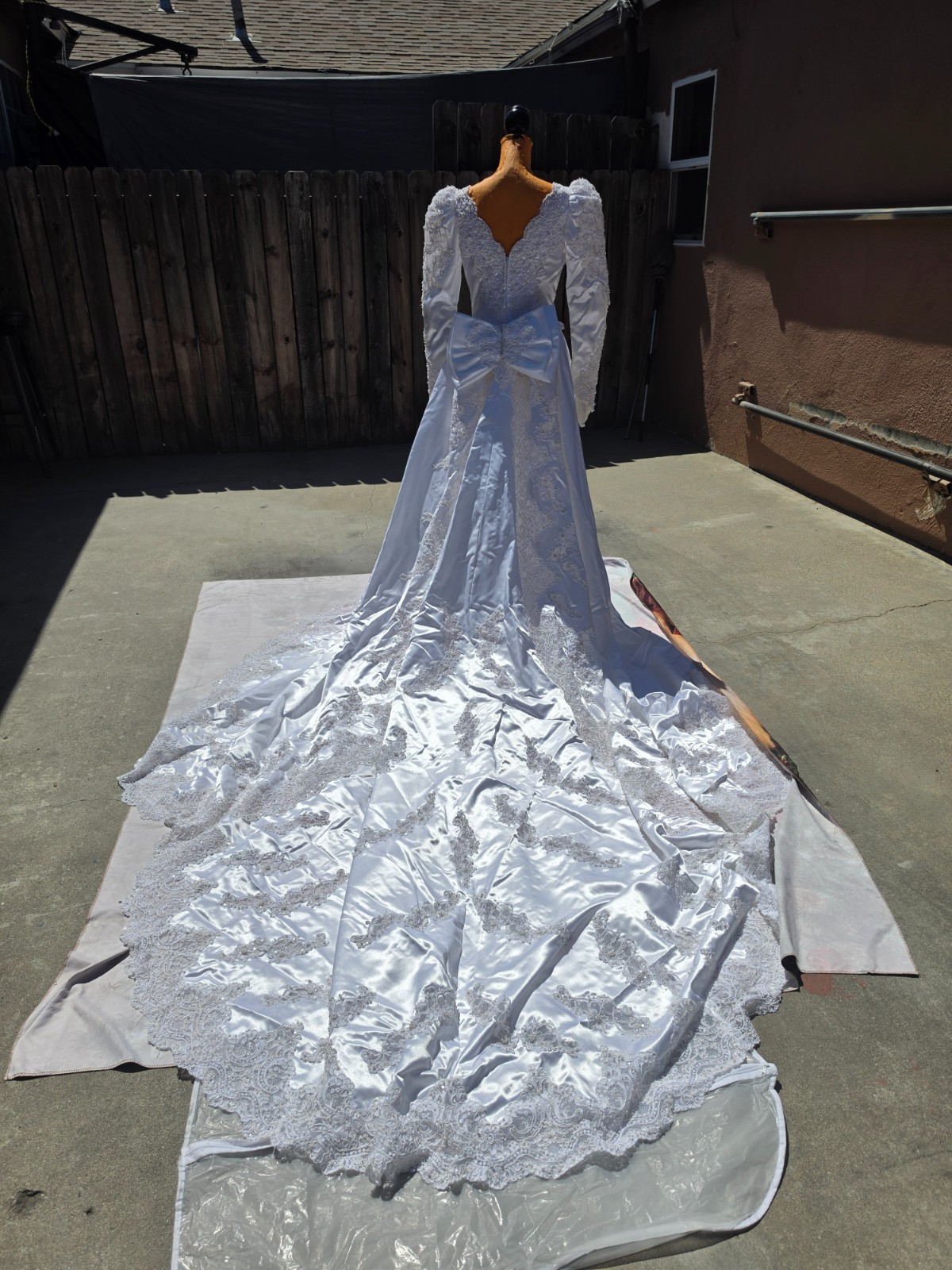 Vintage 1980s Mori Lee Wedding Gown with matching veil crown