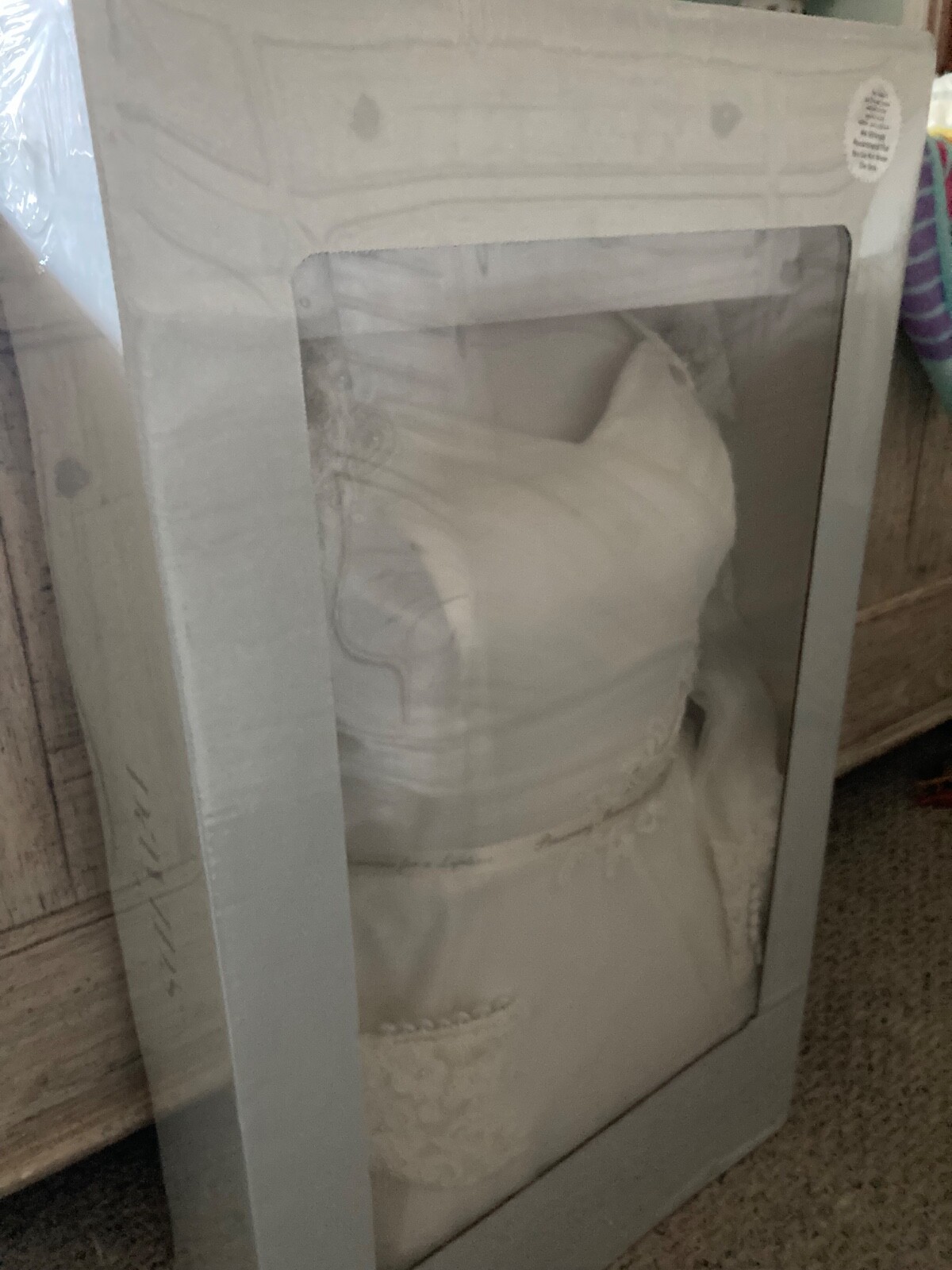 David’s Bridal A-Line, Tea Length, Sleeveless Wedding Dress with Lace Jacket