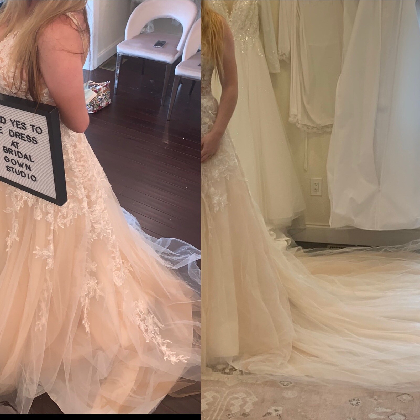 Gorgeous Custom Blush Wedding Dress Sz 12/14