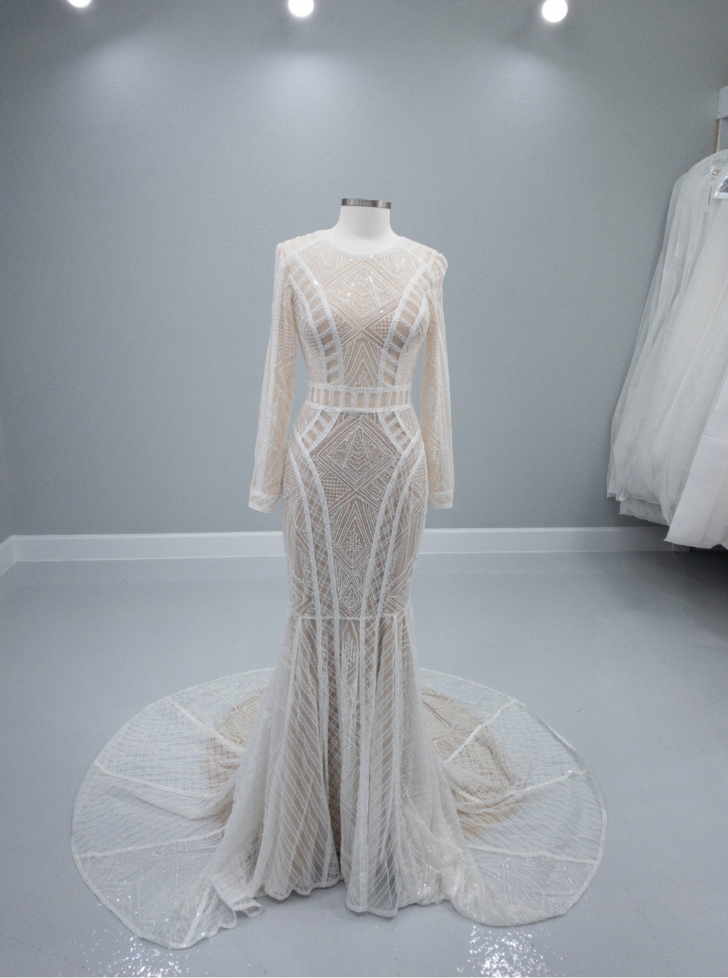 Justin Alexander Wedding Dress Art Deco Beaded Signature 99045 Label 12 Street 8