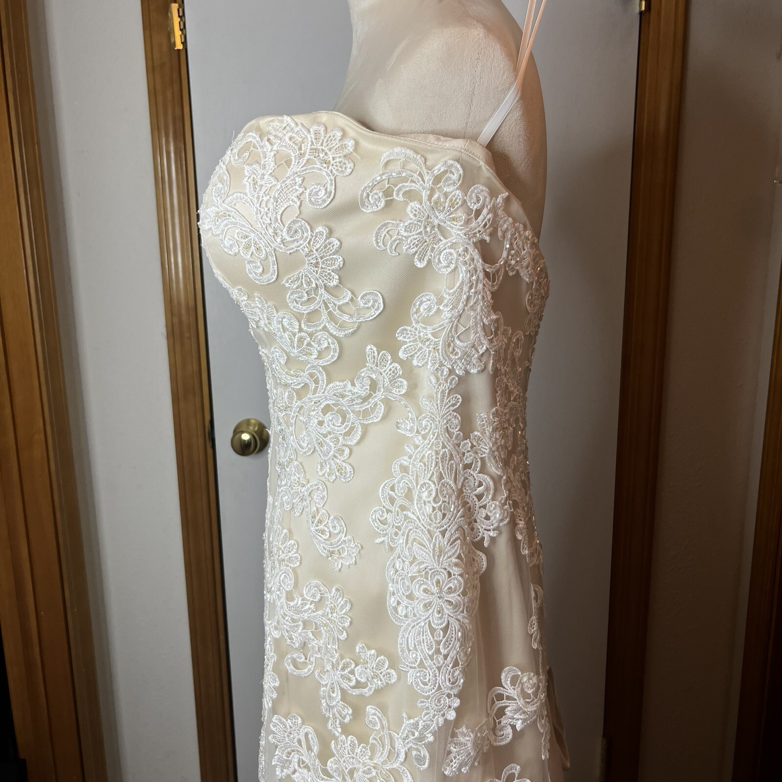 Casablanca Bridal Gown Lotus In Champagne / Ivory/ Silver Size 18 Style 2242