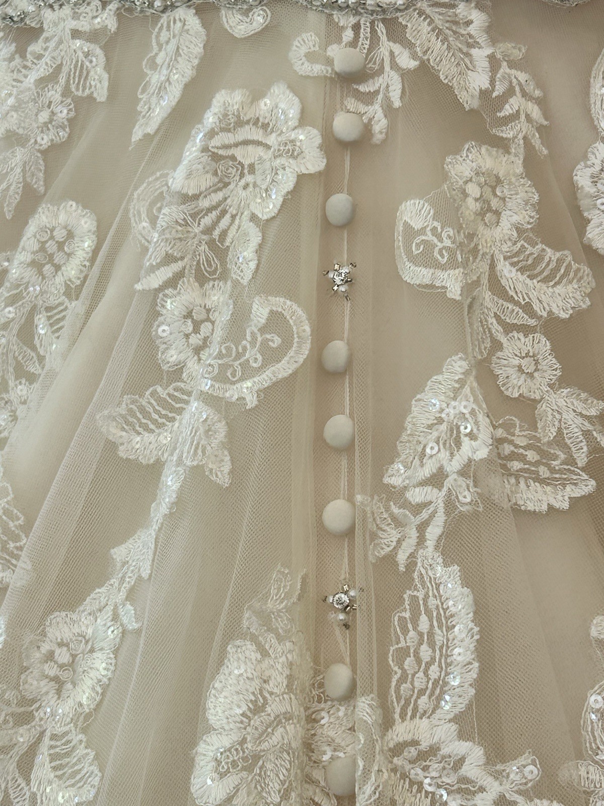 Allure Bridals Strapless Mermaid Wedding Dress Champagne Ivory Beaded Lace