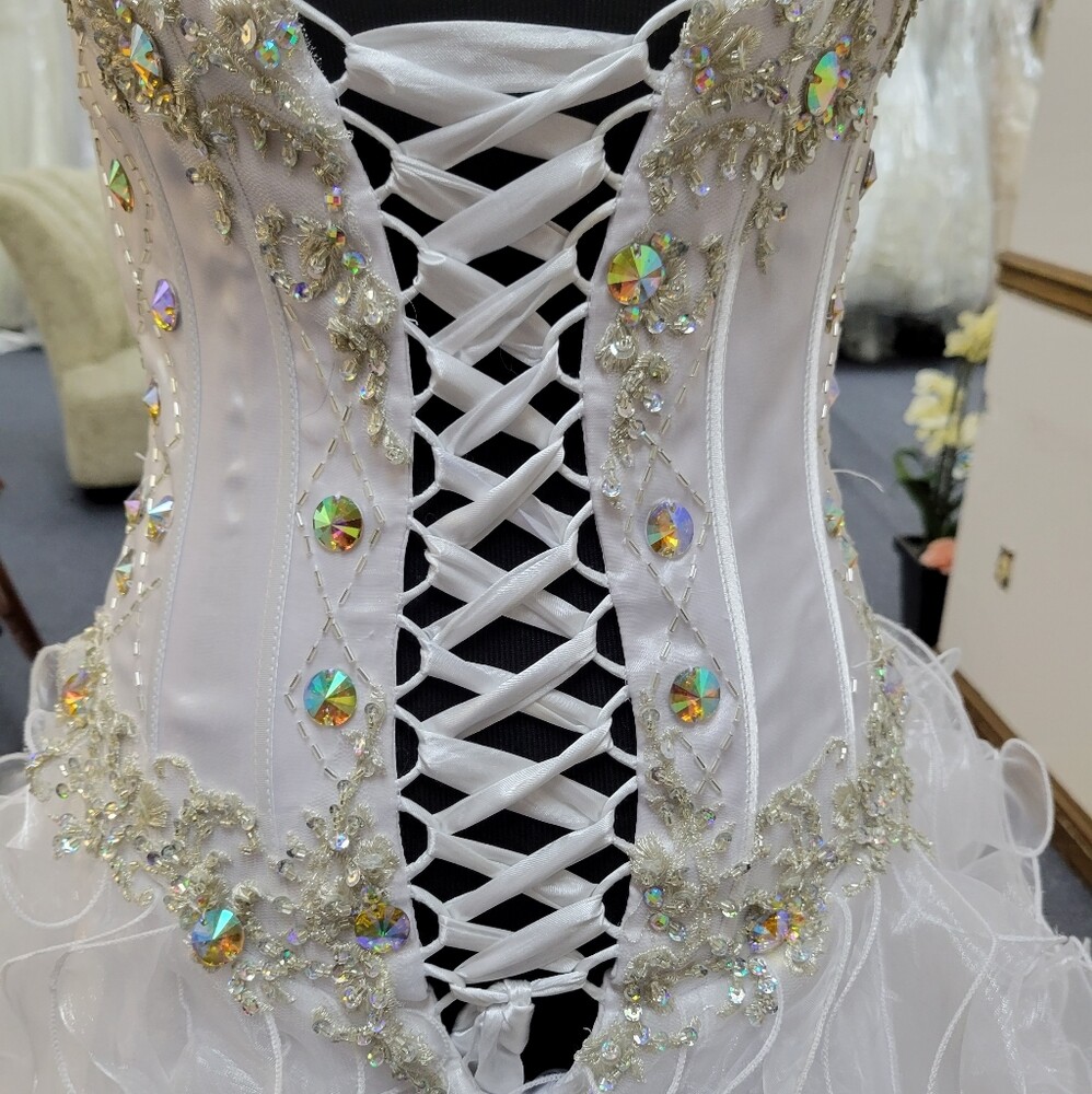 NEW KARISHMA WHITE FULL BALLGOWN DRESS 6 BRIDAL SHOP SALE ORIG $699 2129