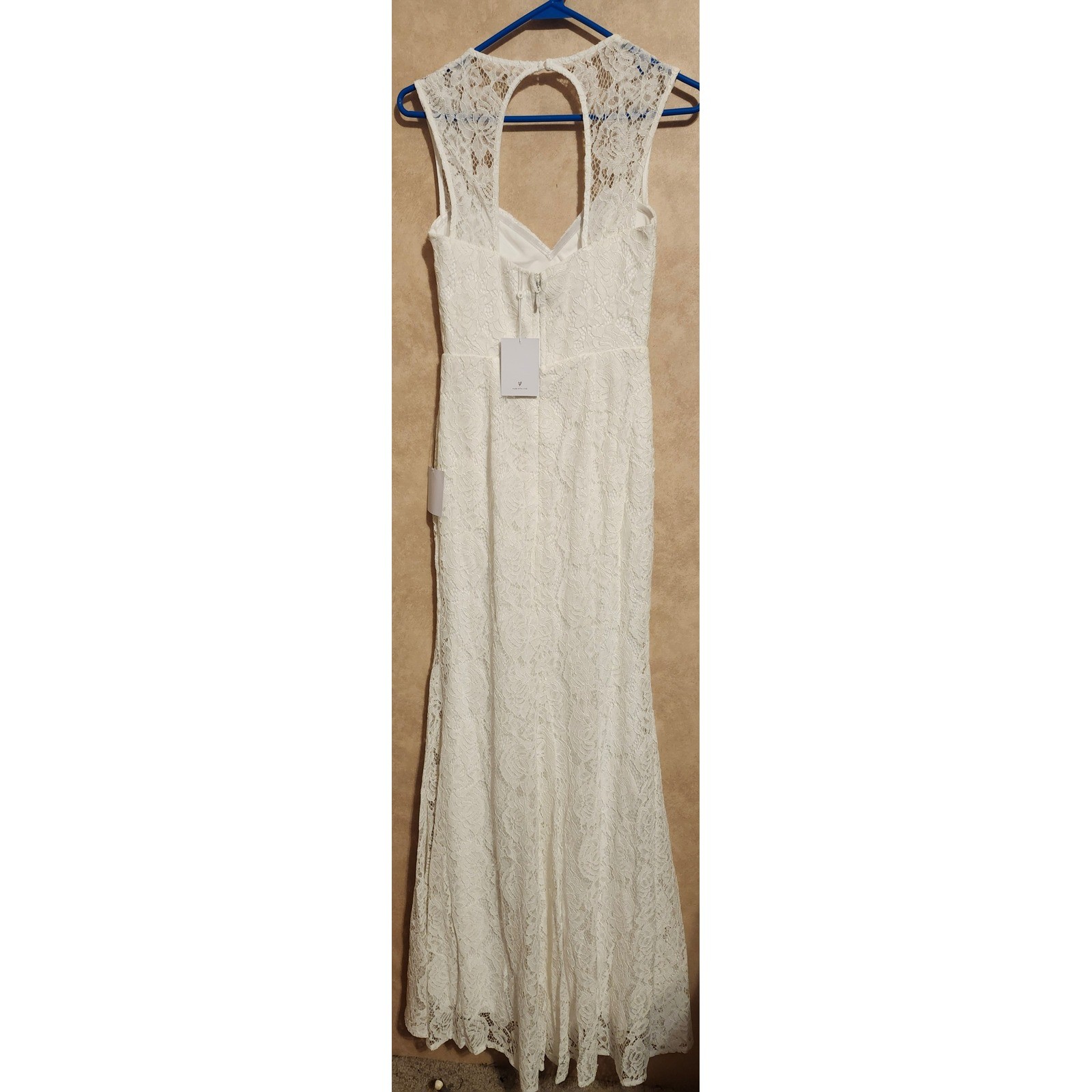 Lulus White Lace Maxi Dress Sweetheart Keyhole Back Mermaid Bridal Gown White