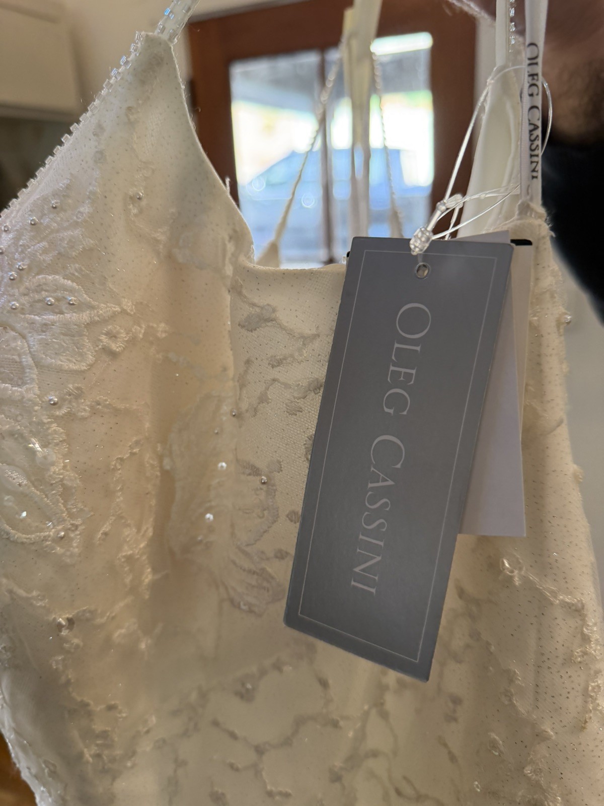 New Oleg Cassini Ivory Wedding Dress Size 24 Never Worn with Tags