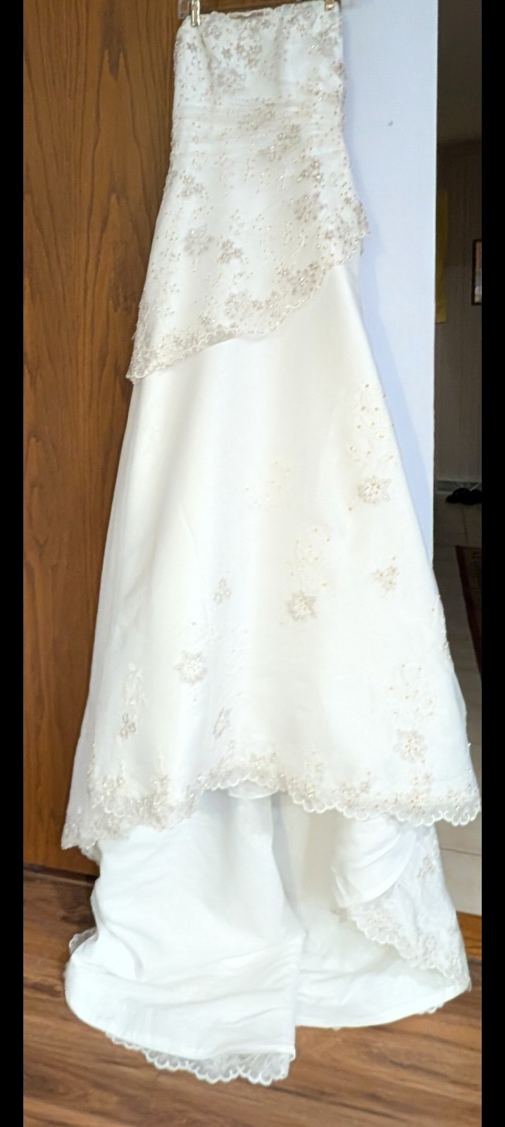 NWT Mori Lee Blu Wedding Dress Size 14 White Silver Beaded