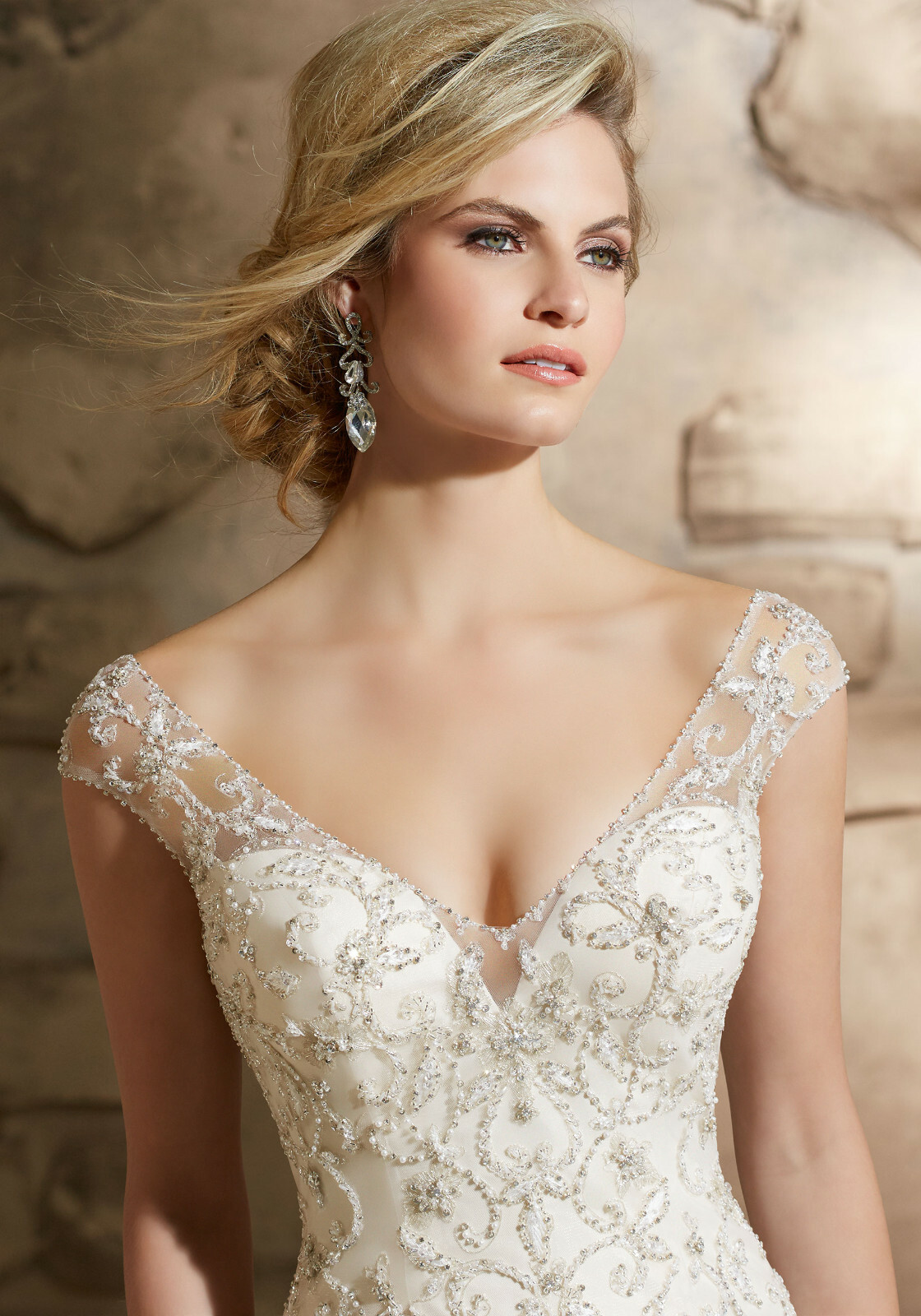 Morilee 2778 Bridal Wedding Dress Crystal Beaded Embroidery Fit and Flare Ivory