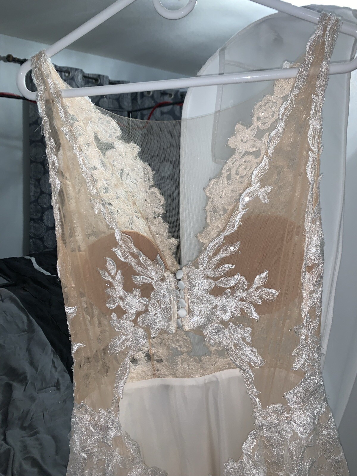 Gorgeous Custom Blush Wedding Dress Sz 12/14