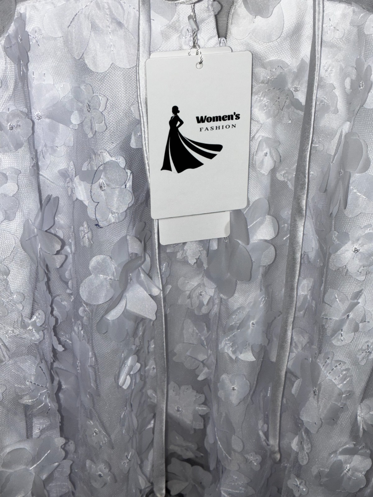 NWT-Womens Fashion-Mini Petals Corset Back Wedding/Reception Dress(White)-Sz 6/8