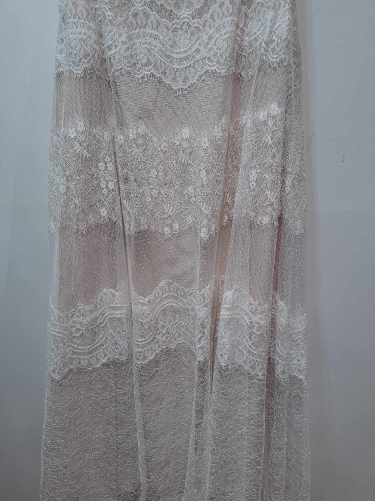 David’s Bridal Melissa Sweet High Neck Cap Sleeve Wedding Dress Size 14 NEW NWT