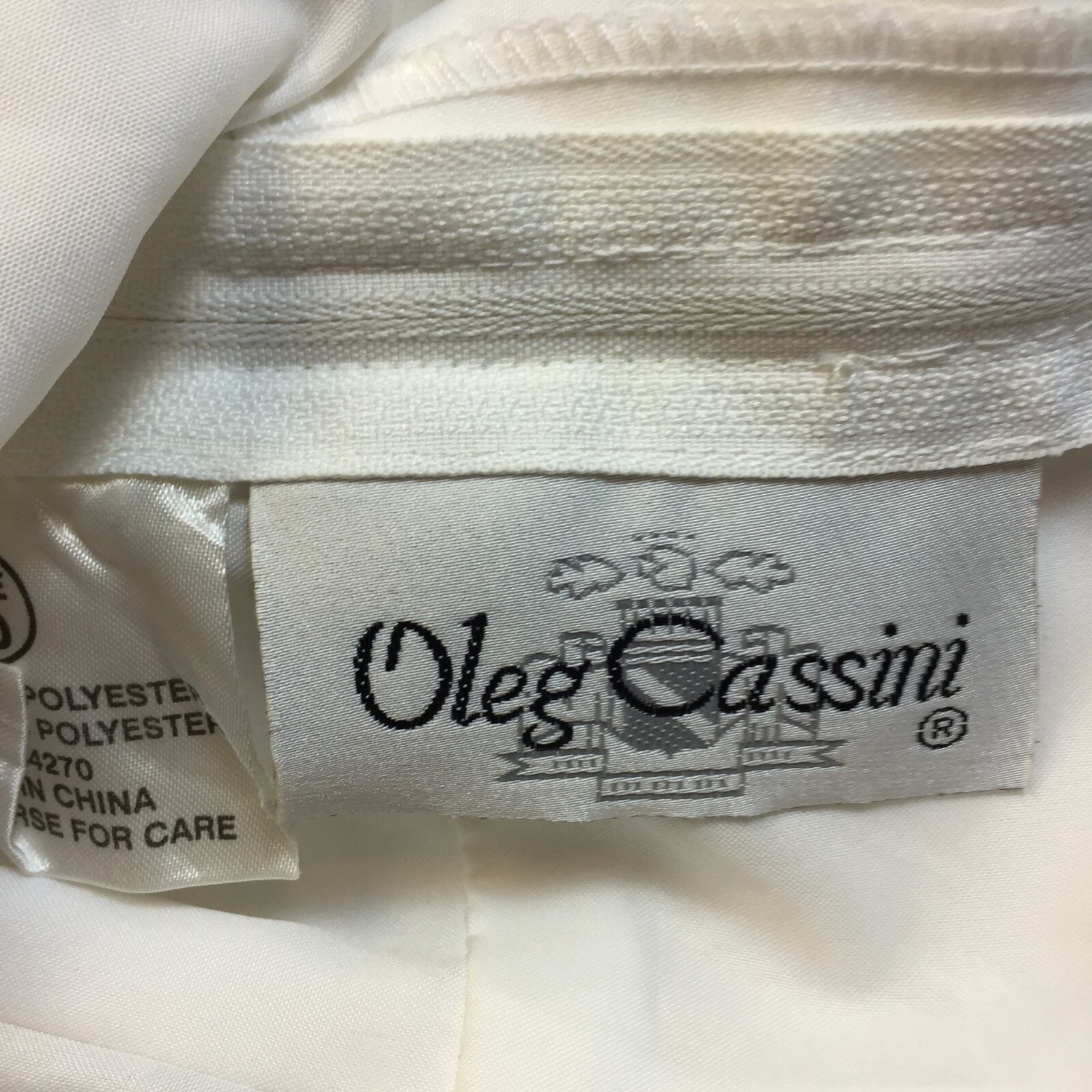 Oleg Cassini Wedding Dress Size 10 Womans White Beaded Sleeveless Ballgown Tulle
