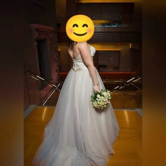 Allure Romance Strapless Nontraditional Ballgown Wedding Dress Item 2853