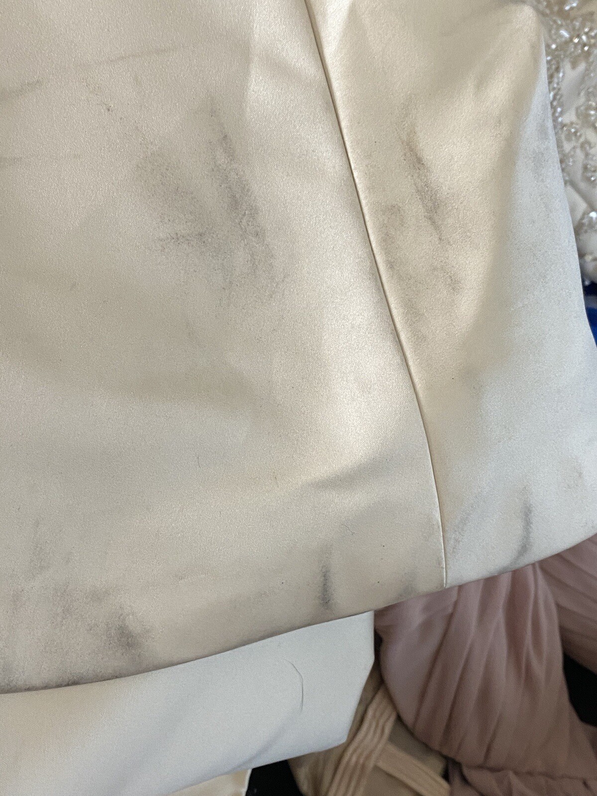 Anjolique Strapless Wedding Dress Beaded Off-White Full Skirt Size 10