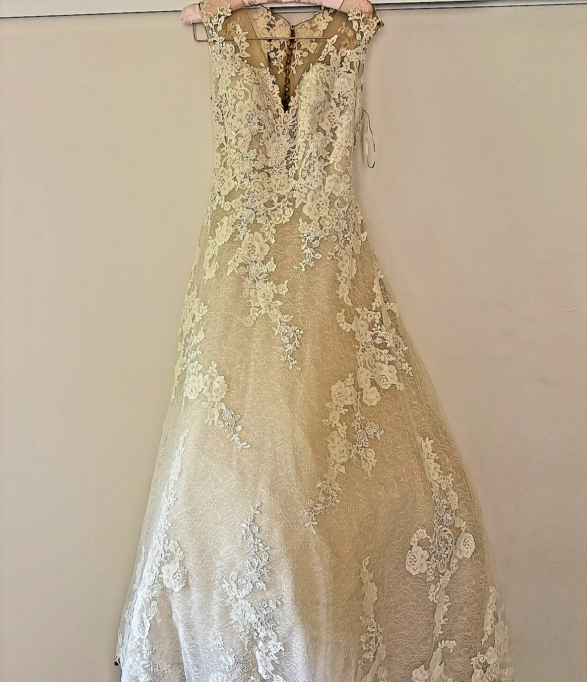Provnias PrimaDonna Ivory and Beige A Line Size 12 (AU) Wedding Dress