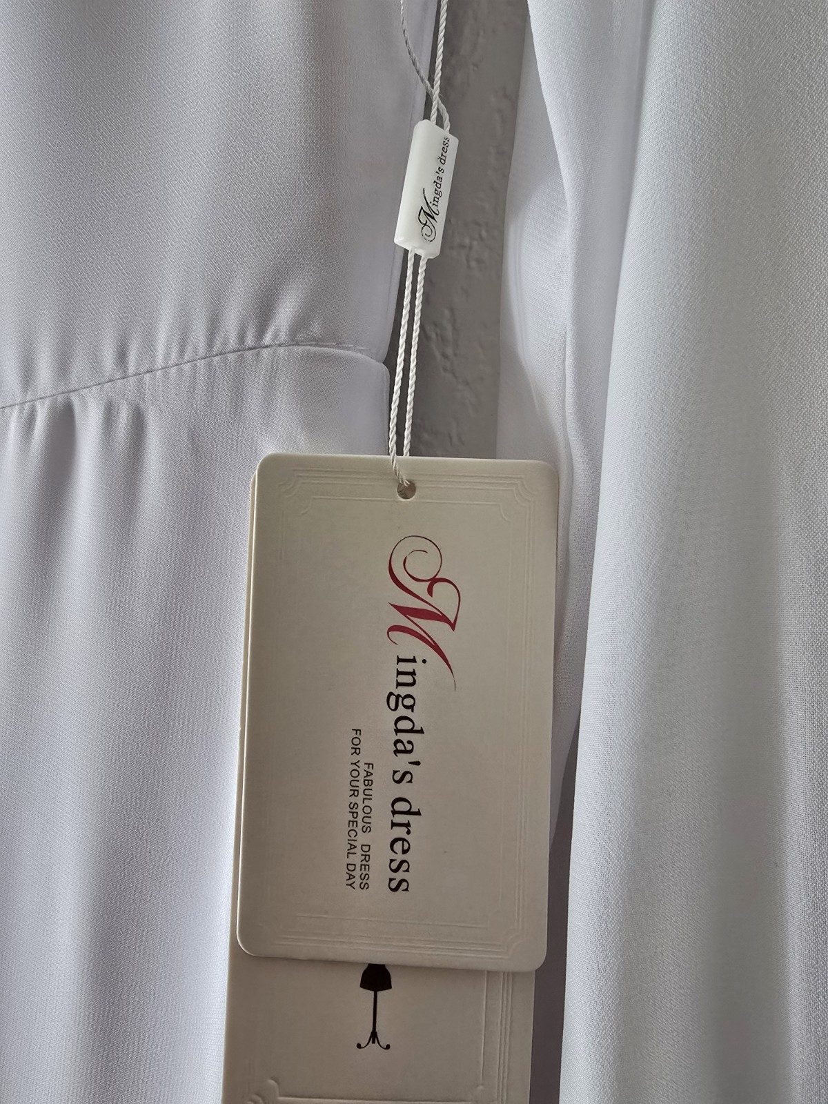 Bridal Dress Wedding Brand Is Mingdas Dress White**Size Measurements In Photos**