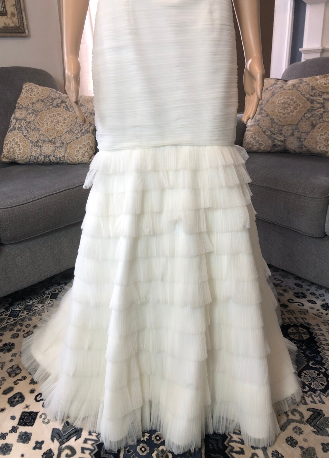 NEW Strapless Wedding Dress Sz 10 NWT $1,400 Strapless Ivory Gown Trumpet