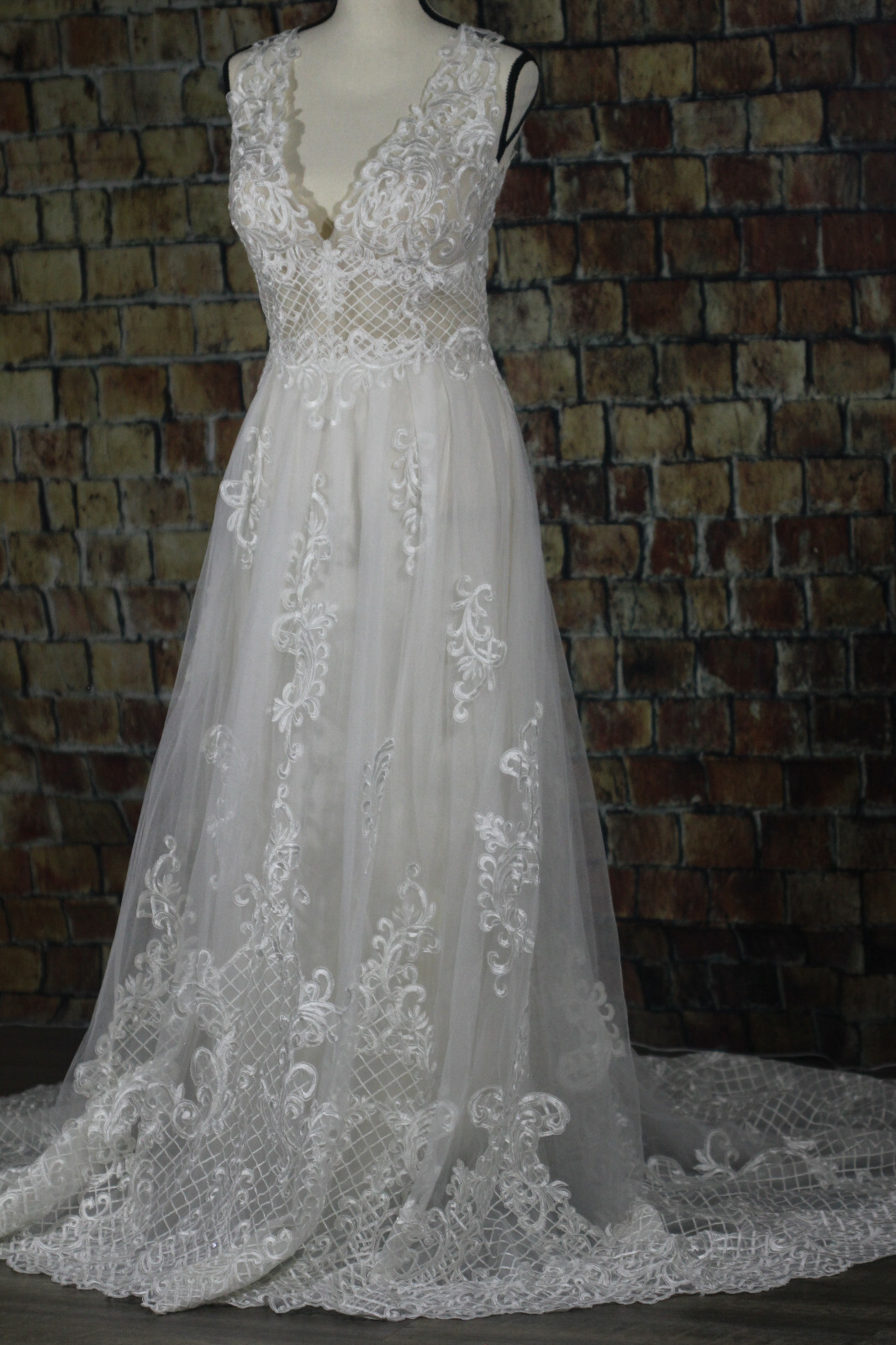 Authentic Sottero-Midgley ivory Gold Bridal Wedding Dress Bridal Gown S12 $1968