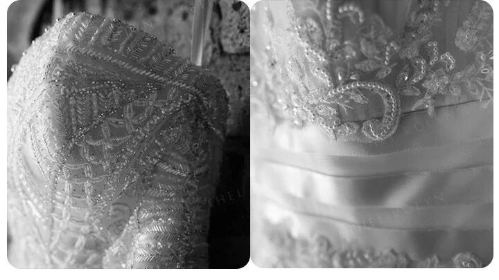Elegant White Wedding Dresses Bohemian Lace Bell Sleeves Lace Up Bridal Gowns