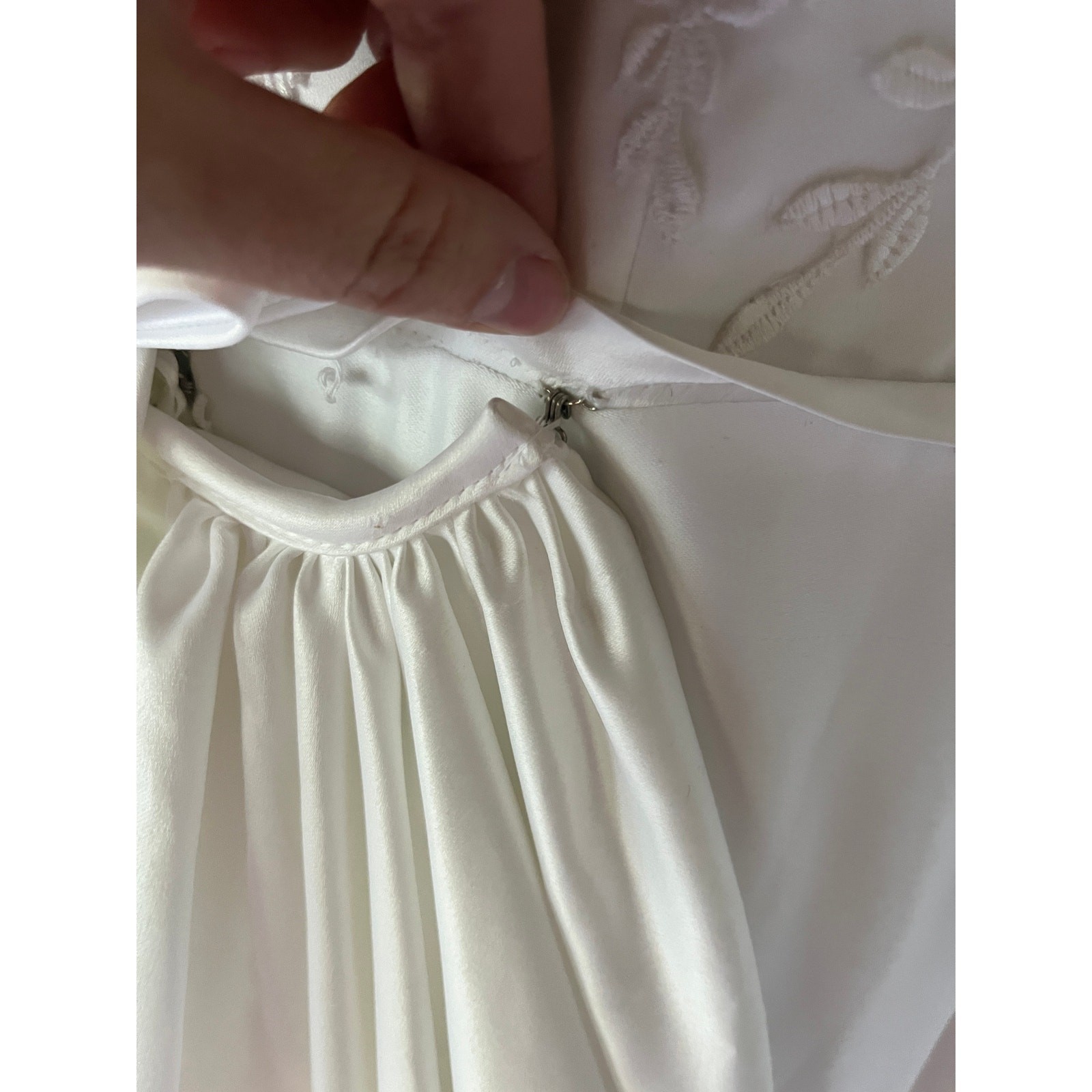 Vintage 90s Morilee Satin A-Line Wedding Dress vntg Size 12 w/ Detachable Train