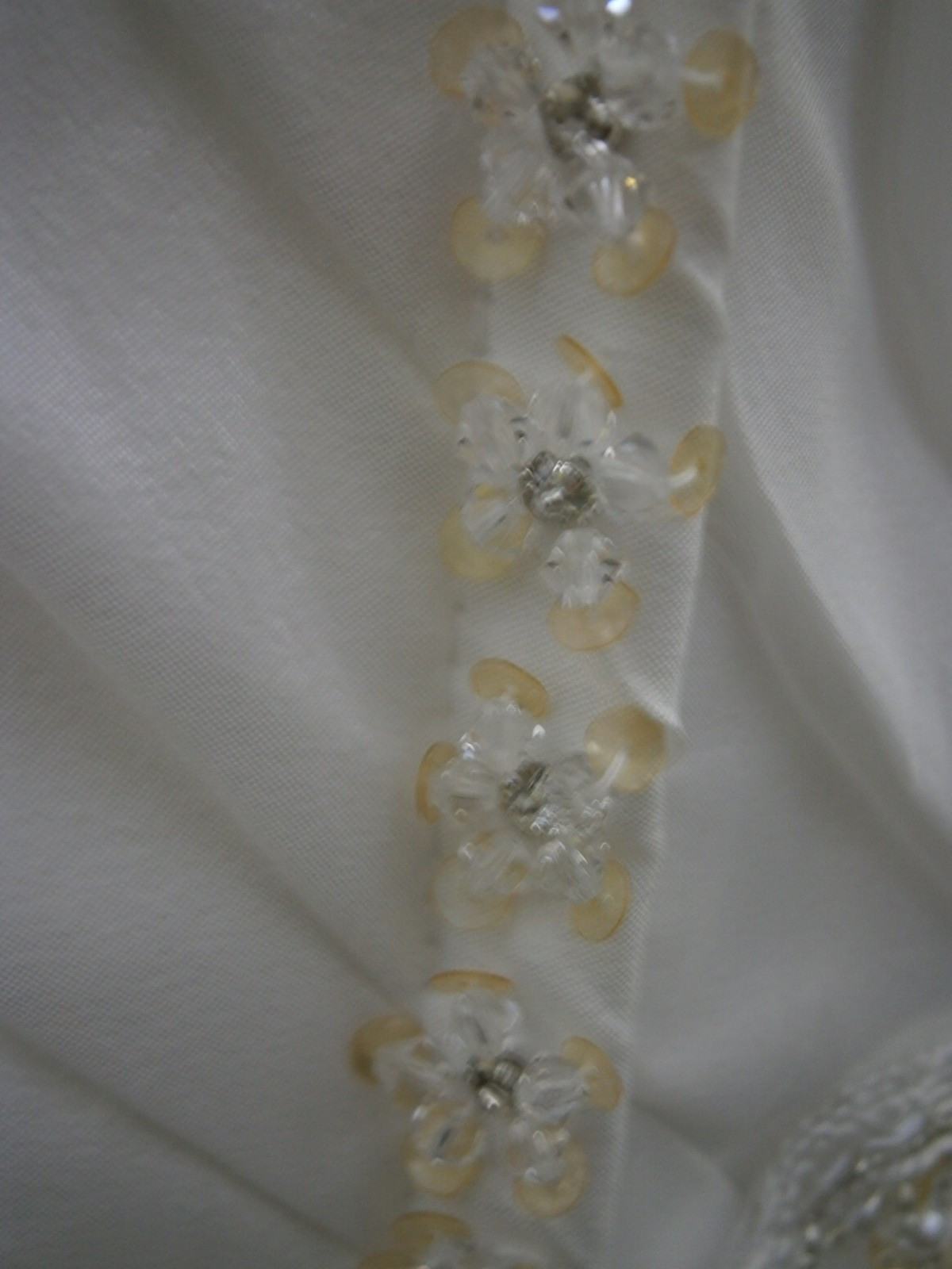 Casablanca Sample Wedding Dress Gown 14-16 Ivory Satin Taffeta Beaded Elegant