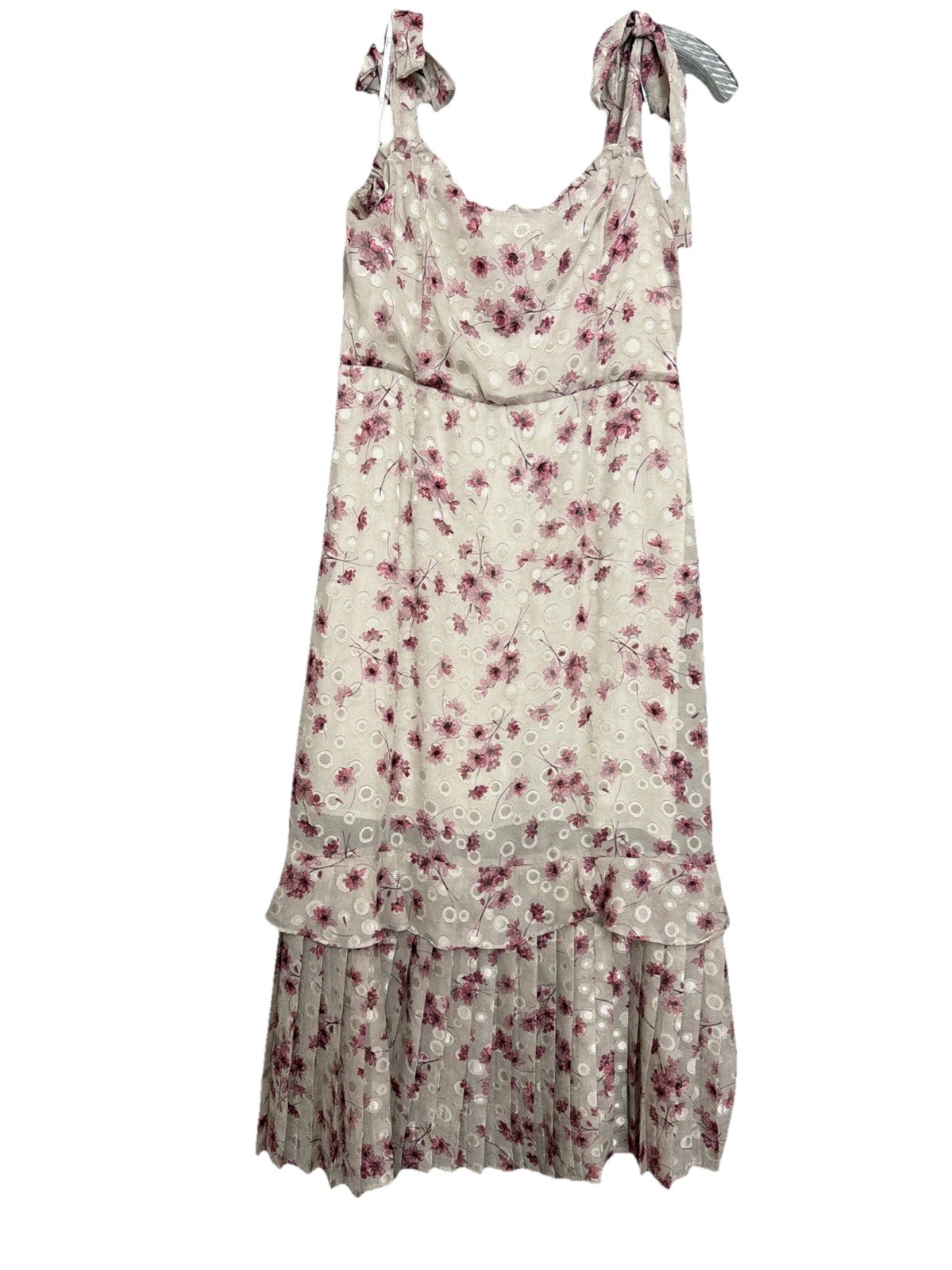 Lulus Pink Floral Midi With OverlayCottage Core Fairy Core FlowyWhimsical.