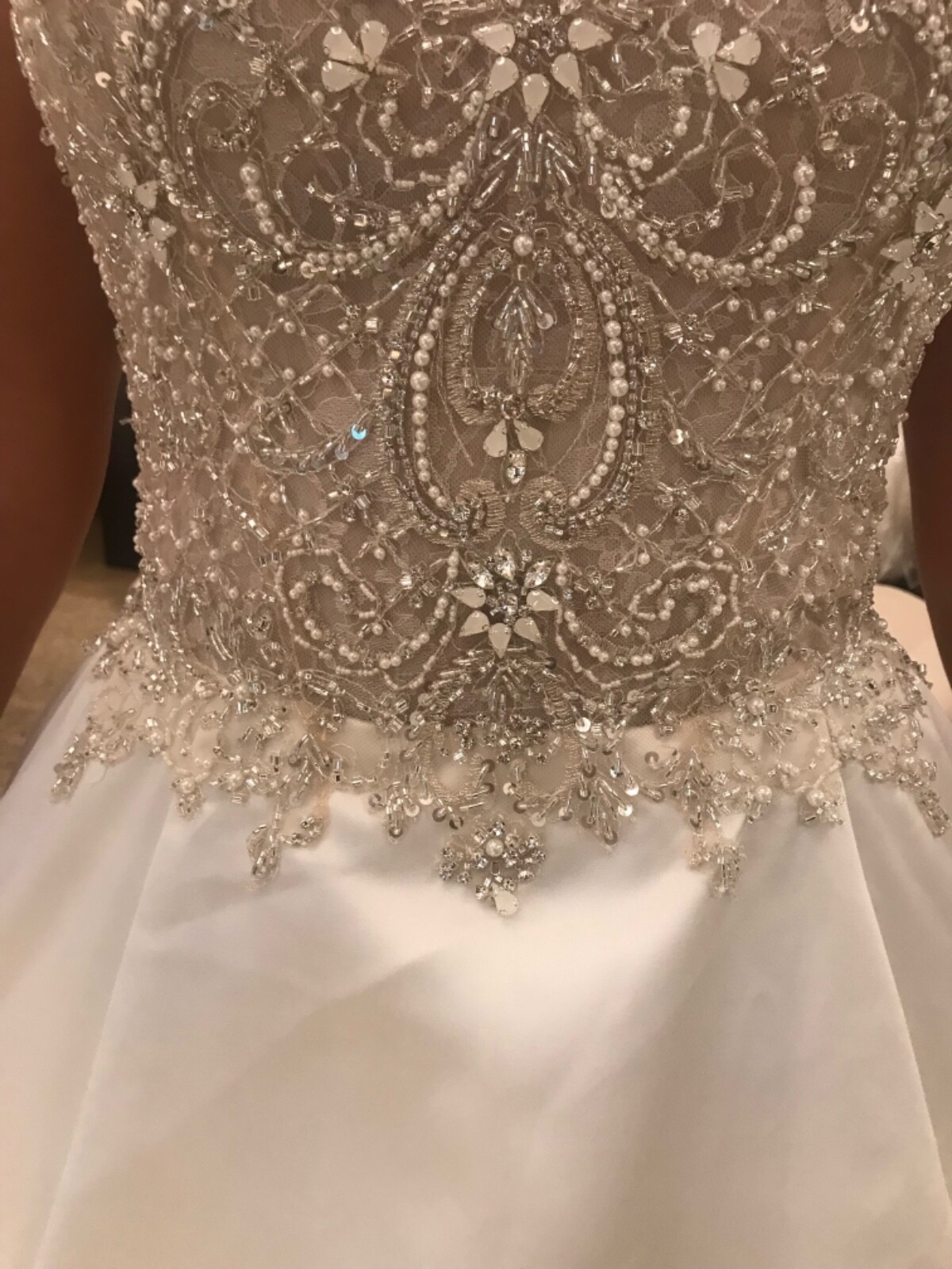 maggie sottero sophronia wedding dress size 8 never worn beaded bodice, satin 