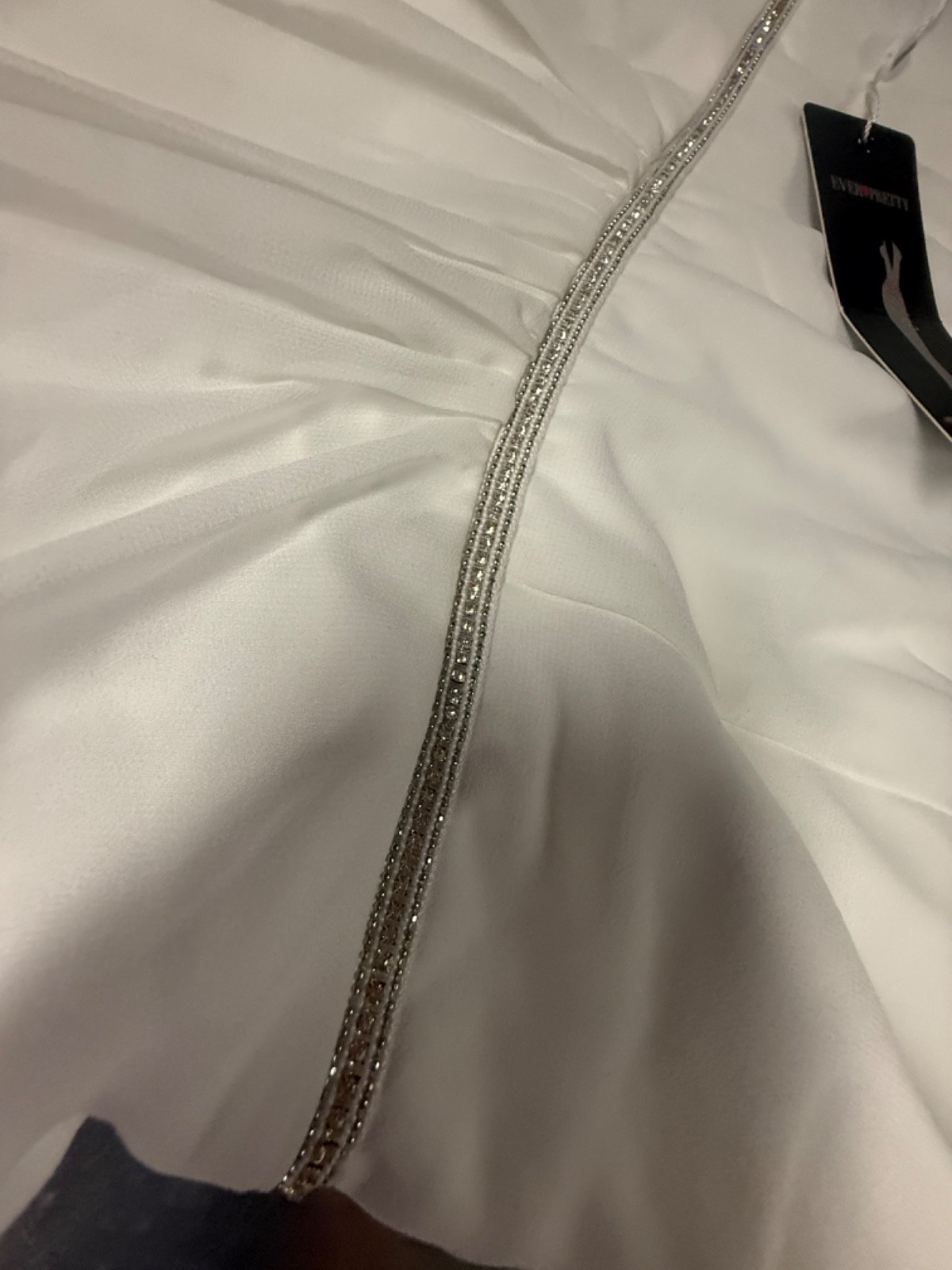 Ever-Pretty Womens Elegant Lace Neck Simple Wedding Dress Rhinestone White, NWT