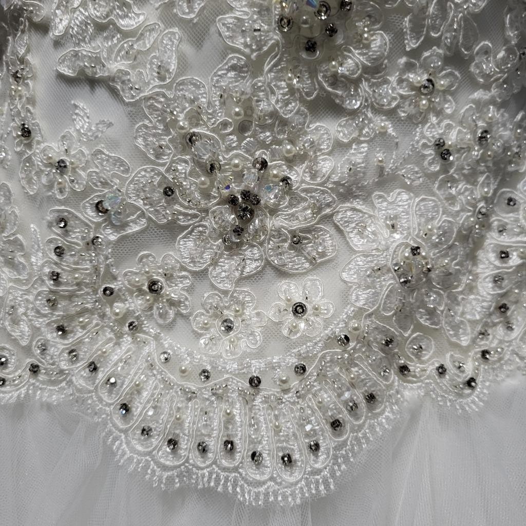 NWT~$2250~MORILEE~6/8~IVORY EMBELLISHED STRAPLESS FIT & FLARE WEDDING DRESS