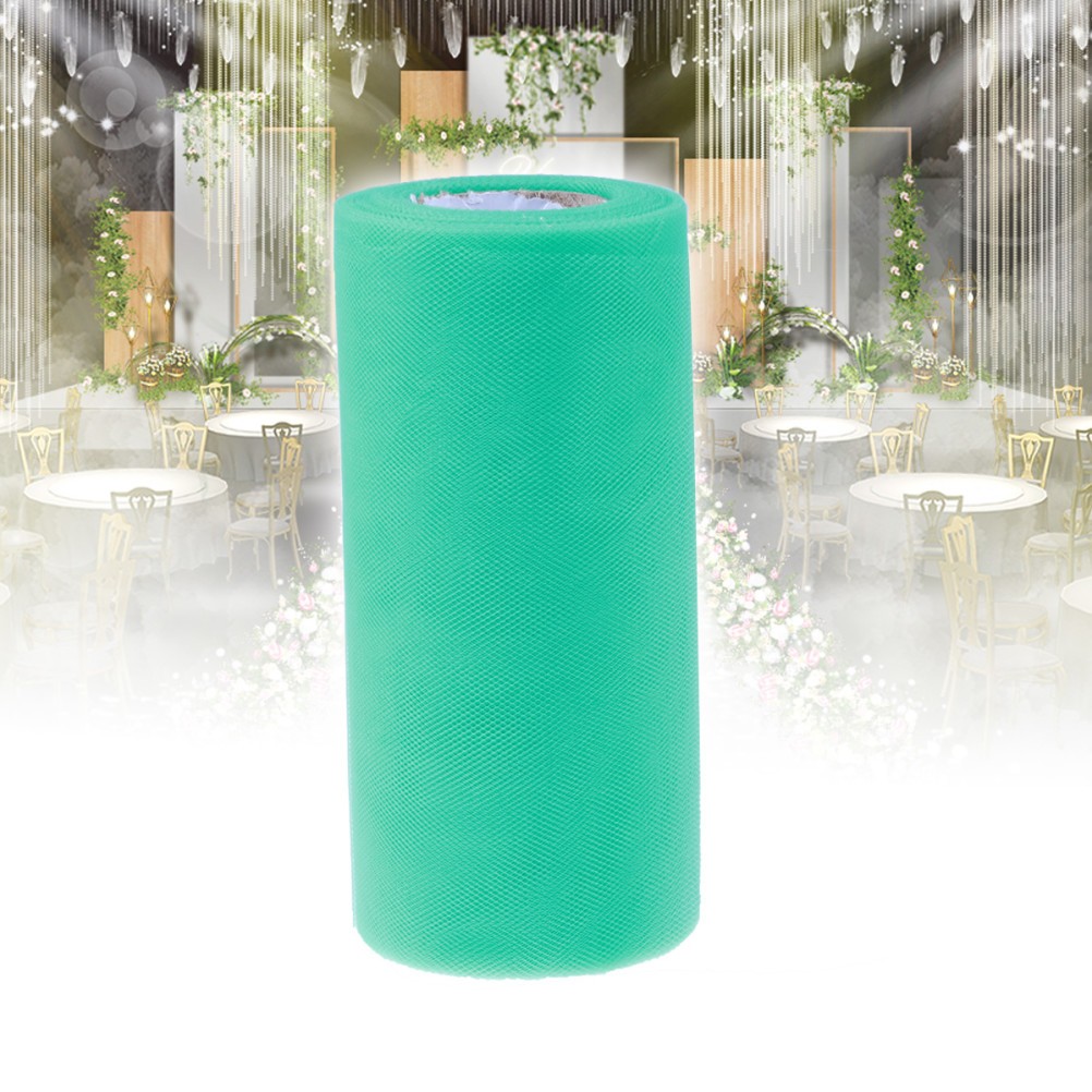 Wedding Decoration Tulle Roll 22m x 15cm Polyester Fabric Lake Green