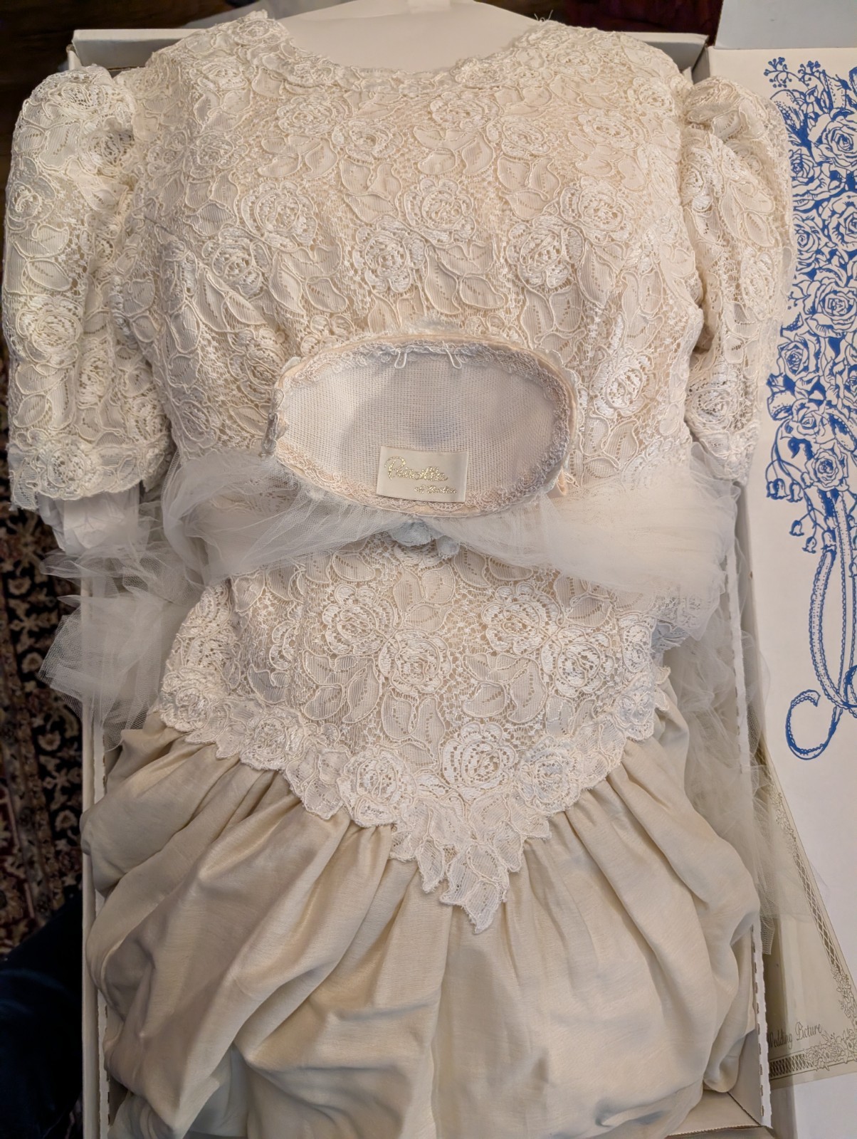 Priscilla Of Boston Designer Wedding Gown And Veil Vintage 90’s $1800