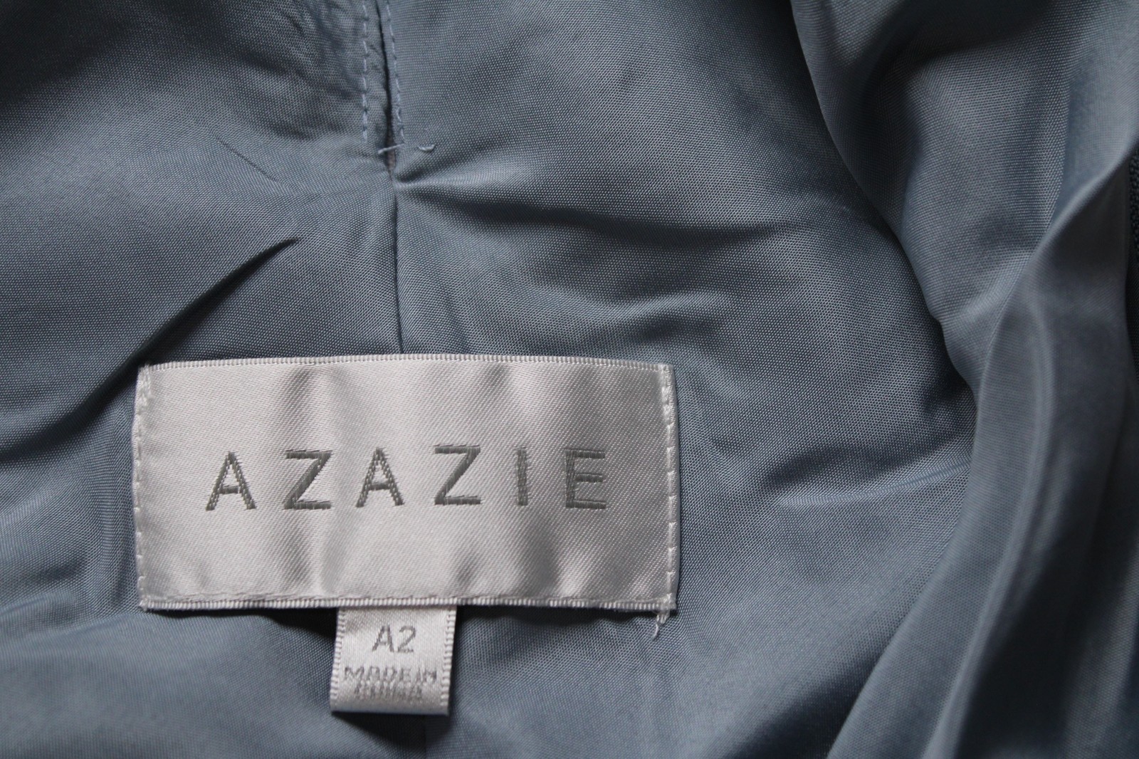 Azazie Womens Doretta Mermaid Pleated Stretch Satin Dress AP2 Dusty Blue Size:A2