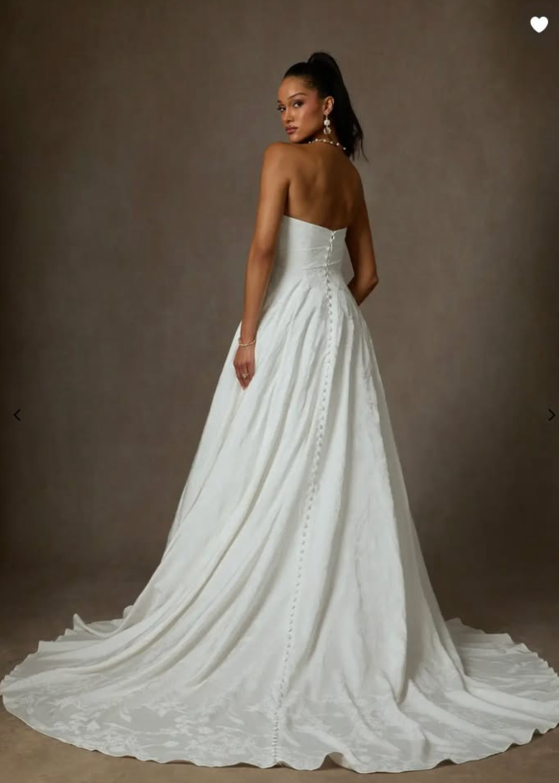 NWT! Gorgeous Floral Jacquard Wedding Dress – Size 18 – White – Strapless