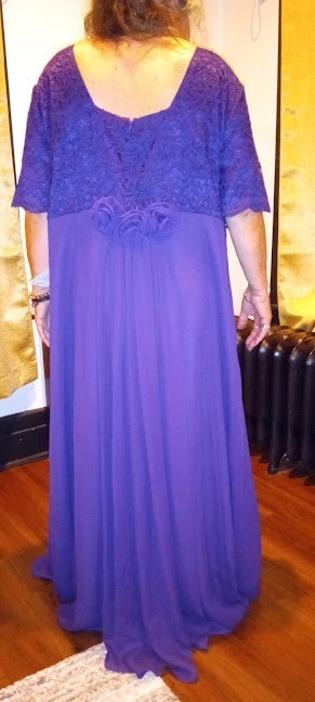 Lanz of Salzburg Purple Rayon Nylon Lace Special Occassion Nwt Dress (Size 26W )