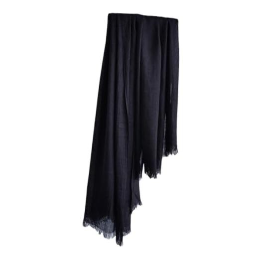 Lightweight Gauze Linen Feeling Shawl Wraps for Women Shawl Wraps – Black