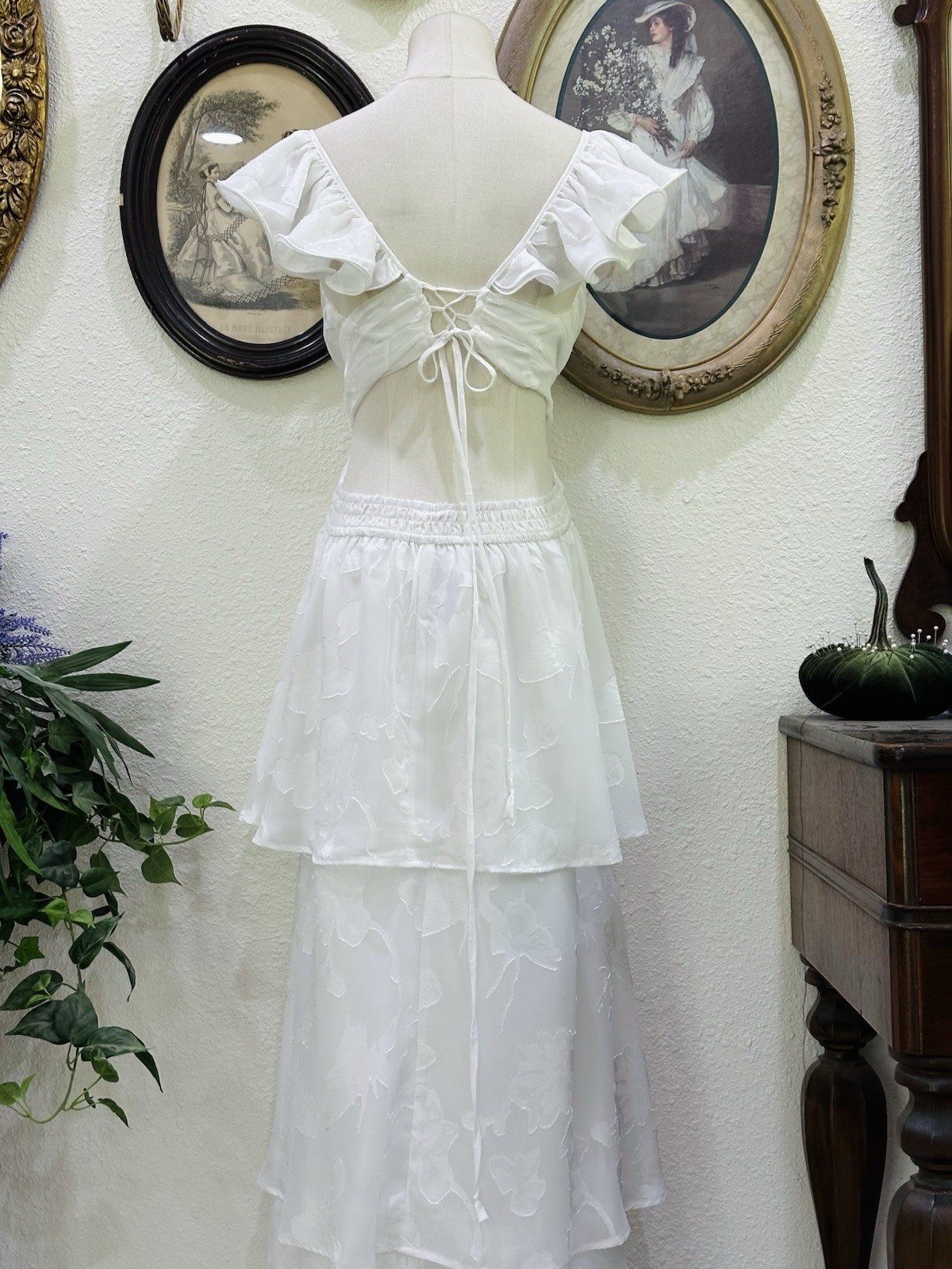 Romantic White Ruffle Dress | Cottagecore Bridal Dress | Beach Wedding