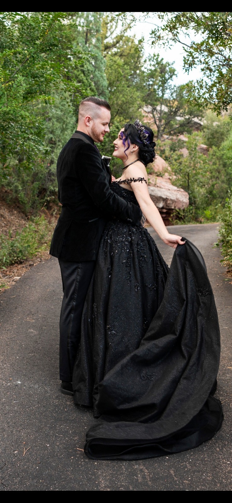 Black wedding dress custom made