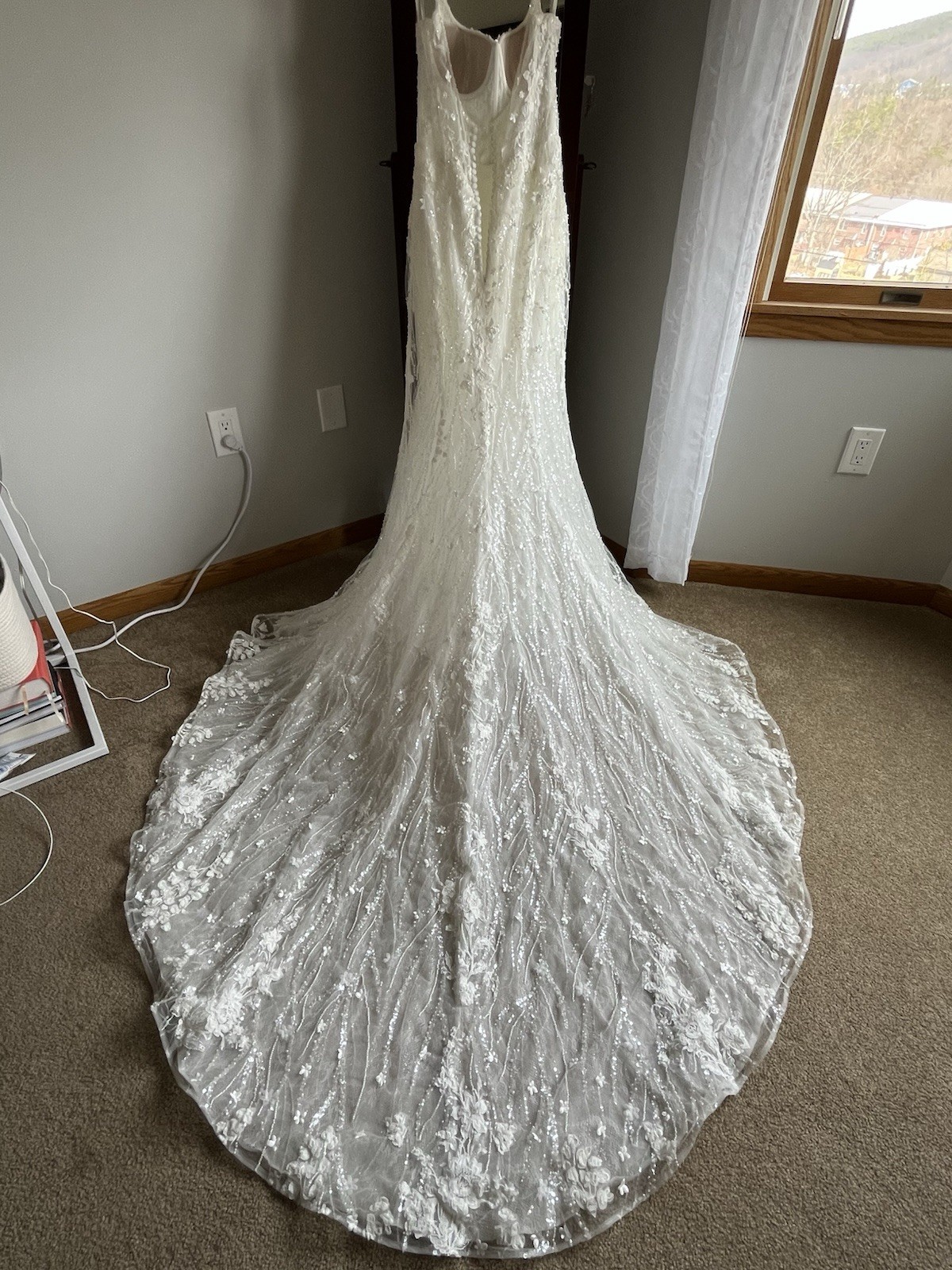 Martina Liana Ivory & Champagne Beaded Lace Wedding Dress Size 12