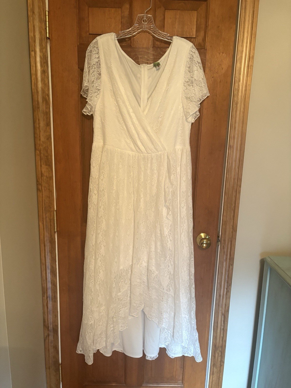 Ever Pretty Brand Size 16 White Lace Hi-low Dress. Great For Wedding Shower.