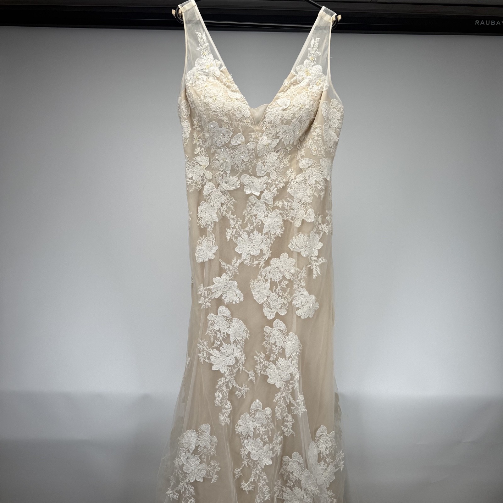 MELISSA SWEET Lace Applique Tulle V-Neck Wedding Gown IVRY/CHAMP SZ 20W